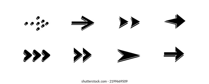 Arrows set black icons. Arrows collection. Big set of Arrows design. Arrow icon. Modern simple arrows flat style for web design. Vector illustration.