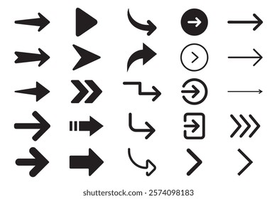 Arrows set of black icons , symbols , signs