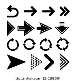 arrows. set of arrows. the black. minimalism style