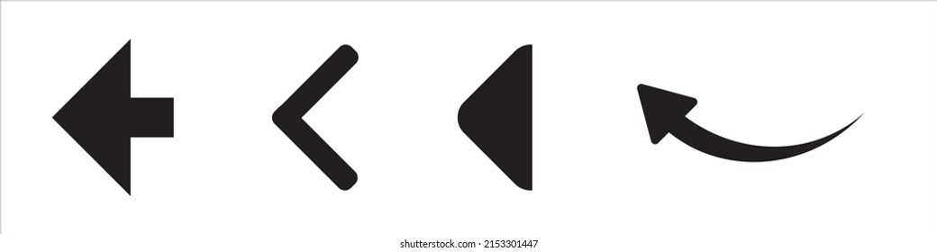 Die Pfeiltasten setzen das Symbol für schwarz zeigenden Linkszeiger. Vektorgrafik.