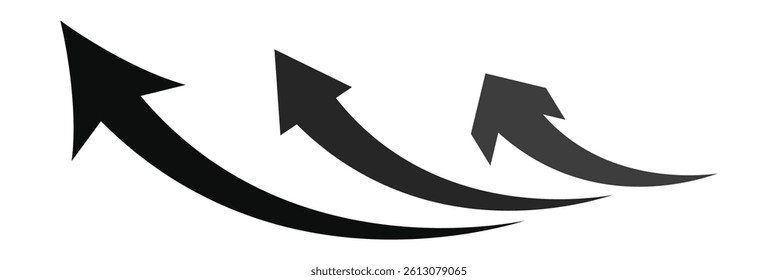 Arrows set black. Arrows pointing to the left icon set. Vector set of trendy black arrows in flat style. Collection of simple vector arrows. Cursors icons. Eps 10.