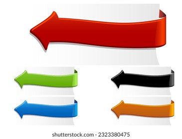 Arrows set. - Bubble gum. Colored corners. - Vector Design Element.