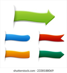 Arrows set. - Bubble gum. Colored corners. - Vector Design Element.