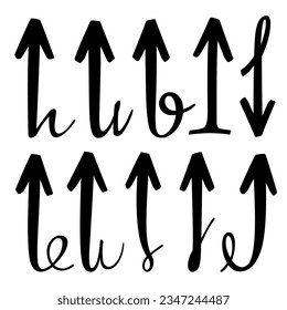 Die Pfeile für Geschäftsplan und Bildung, Directzeiger, Zeichen, Symbol, Vektordesign-Kollektion