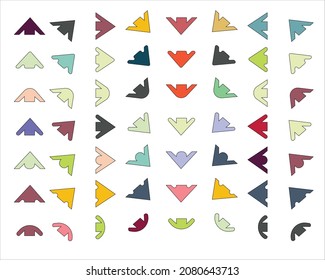 Arrows set collection hand drawn on white isolated background 