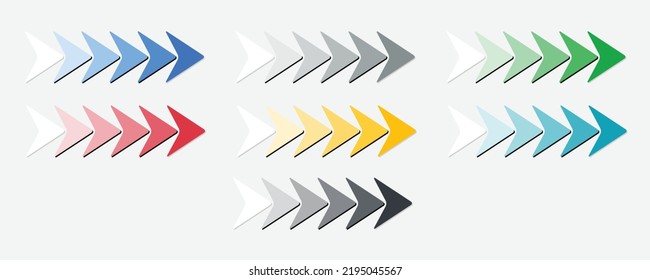 arrows set colorful design on white background 