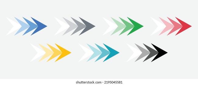 arrows set colorful design on white background 