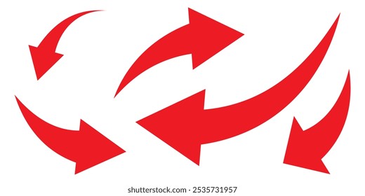 arrows set. Curved arrows. Arrow sign. Flat style icons. eps 10
