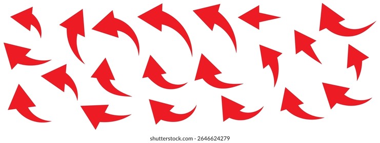 arrows set. Curved arrows. Arrow sign. Flat style icons.