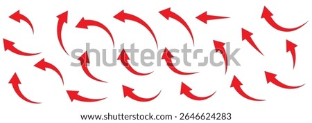 arrows set. Curved arrows. Arrow sign. Flat style icons.