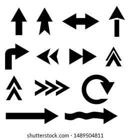 arrows set with different style isolated on white background. vector illustration