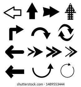 arrows set with different style isolated on white background. vector illustration