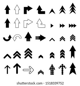 arrows set with different style isolated on white background. vector illustration
