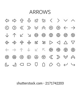 arrows set editable stroke icon, Smart stroke icon