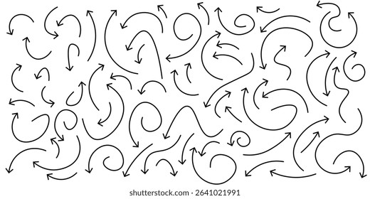 Arrows set free hand isolated on white background. sign. symbol. eps