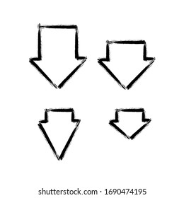 Arrows set grunge style vector