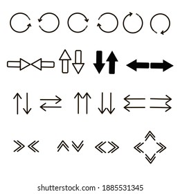 Handgezeichnete Pfeile. Schwarz-Weiß-Symbol.