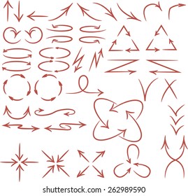 arrows set, hand drawn arrows set, sketched style, arrows vector,   arrow circle, curved arrow