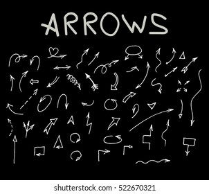 arrows set. hand drawn .sketched style