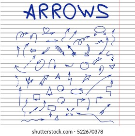 arrows set. hand drawn .sketched style