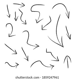 Arrows set hand made on background