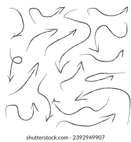 Arrows set hand made vector on white background