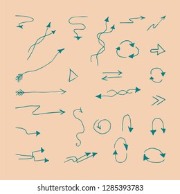 Arrows set. Hand-drawn vector illustration
