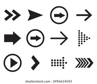 Arrows set icon. Arrow vector collection in black color, Modern and simple arrows. Arrow. Cursor. Modern simple arrows. Vector illustration