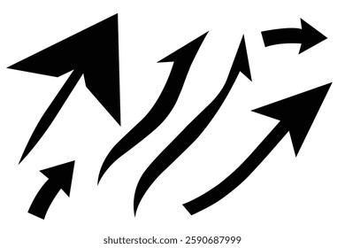 Arrows set icon in black color, arrow vector design, Vector illustration, arrows icon collection, icon white background,