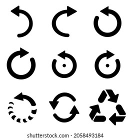 Arrows set icon isolated on white background