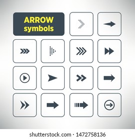 Arrows set icons. Arrow icon. Arrow symbol, vector