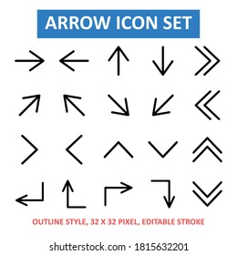 Arrows set icons. Arrow icon. Arrow vector collection. Arrow. Cursor. Modern simple arrows. Vector illustration. based 64 x 64 pixel on white background.