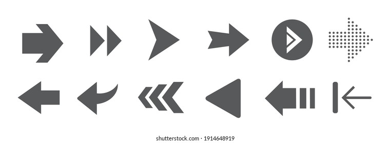 Arrows Set Icons. Arrow Icon. Arrow Vector Collection. Arrow. Cursor. Modern Simple Arrows. Vector Illustration