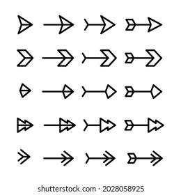 Arrows set icons. Arrow icon. Arrow vector collection. Arrow. Cursor. Archer. Digital Audio Video Play Sign. Modern simple arrows. Arrow Street Sign. Vector illustration