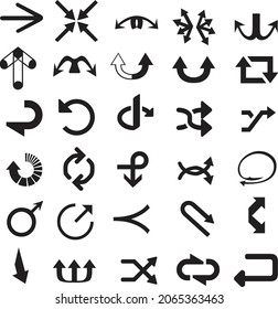 Symbole für Pfeilsätze. Pfeilsymbol. Pfeilvektorkollektion. Pfeil. Cursor. Moderne, einfache Pfeile. Vektorgrafik