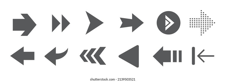 Arrows set icons. Arrow icon. Arrow vector collection. Arrow. Cursor. Modern simple arrows.