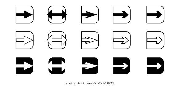Arrows set of icons. Arrow icon. Arrow vector collection. Arrow. Cursor. Modern simple arrows. Vector illustration.