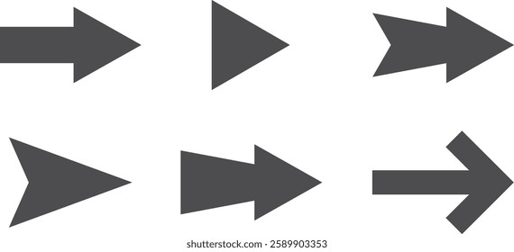 Arrows set icons. Arrow vector collection. Black pointers.