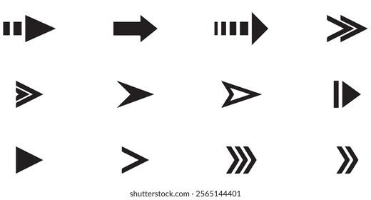 Arrows set icons design. Arrow icon flat collections. Set off different arrows or web designs. Arrow flat style isolated on white background - stock vector arrow symbols.