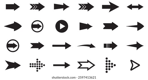 Arrows set icons design. Arrow icon flat collections. Set off different arrows or web designs. Arrow flat style isolated on white background - stock vector arrow symbols.