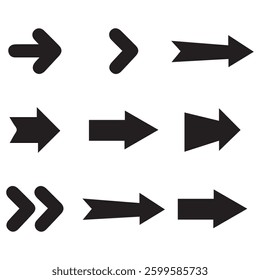 Arrows set icons design. Arrow icon flat collections. Set off different arrows or web designs. Arrow flat style isolated on white background - stock vector arrow symbols. app and application arrow. 