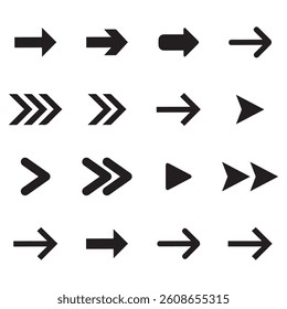 Arrows set icons design. Arrow icon flat collections. Set off different arrows or web designs. Arrow flat style isolated on white background - stock vector arrow symbols.