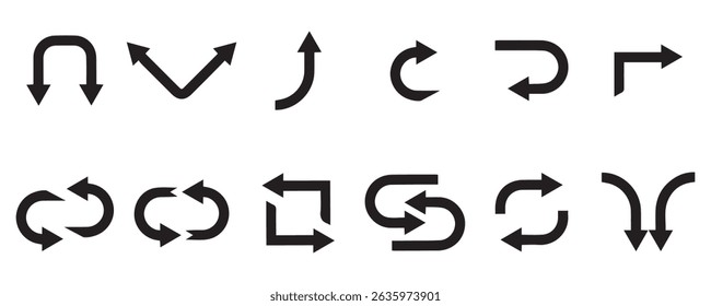 Arrows set icons design. Arrow icon flat collections. Set off different arrows or web designs. Arrow flat style isolated on white background - stock vector arrow symbols.