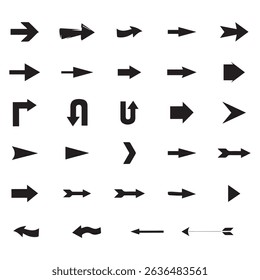 Arrows set icons design. Arrow icon flat collections. Set off different arrows or web designs. Arrow flat style isolated on white background - stock vector arrow symbols.