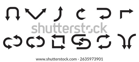 Arrows set icons design. Arrow icon flat collections. Set off different arrows or web designs. Arrow flat style isolated on white background - stock vector arrow symbols.