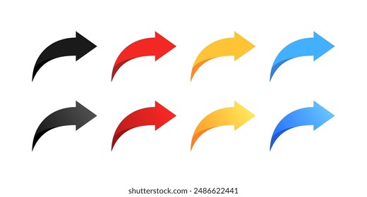 Arrows Set Icons. Flat style. Vector icons.