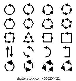 Arrows set Icons Vector Illustration on the white background.