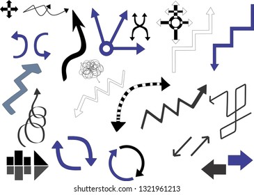 Arrows set isolated on white background