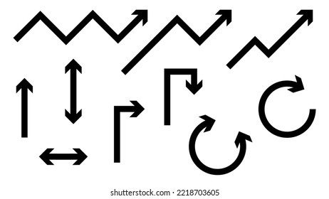 arrows set isolated on white background for graphic design element
