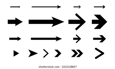arrows set isolated on white background for graphic design element